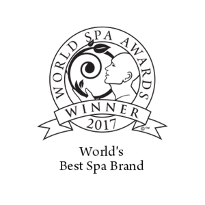 Award badge: Winner of World's Best Spa Brand at the 2017 World Spa Awards.